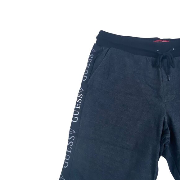Guess Men’s Logo Tape Drawstring Shorts Black Size L Casual Athletic Loungewear - Picture 4 of 8